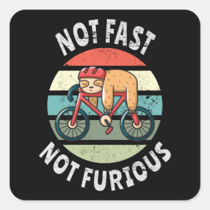 Niet snel Niet knappe luie slaapfiets Vierkante Sticker