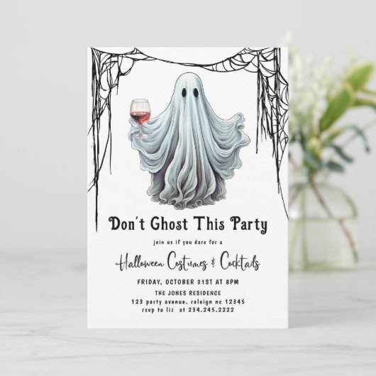 Niet spook dit feest volwassen Halloween Kaart (Staand voorkant)