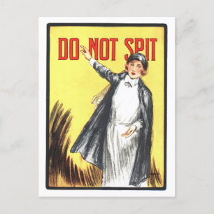 "niet spugen" tuberculose Poster Briefkaart