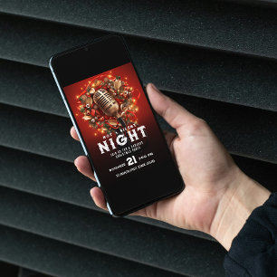 Niet Stille Nacht Karaoke Kerstfeest Microfoon Kaart