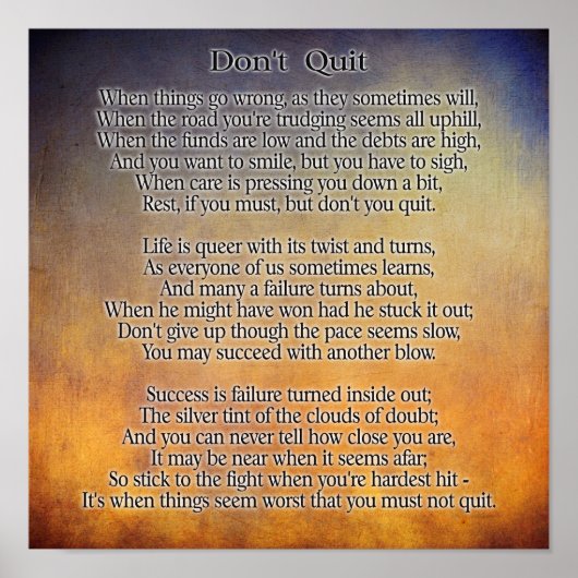 Niet stoppen — Art Print ** 12 x 12 (Voorkant)