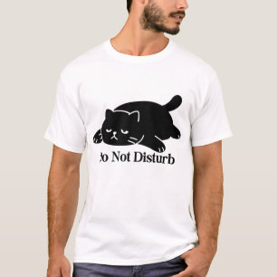 Niet Storen Kat T-shirt Cute Zwarte Kat