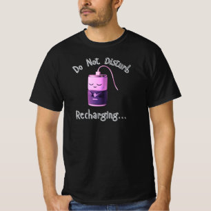 Niet Storen Opladende Knuffel Batterij Karakter T-shirt