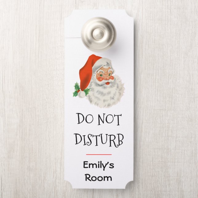 Niet storen retro  jolly sinterklaas (Op knop)