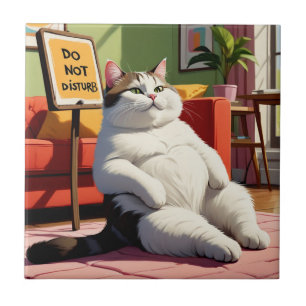 Niet storen vet kat grappig tegeltje