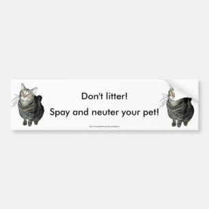 "Niet strooisel" tafeltje met kattenbumpersticker Bumpersticker