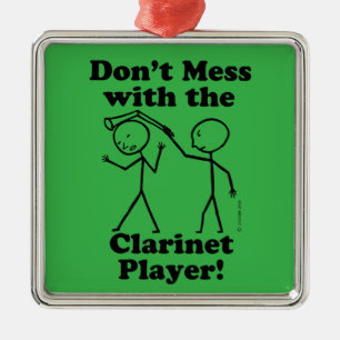 Niet te veel met de Clarinet Player Metalen Ornament