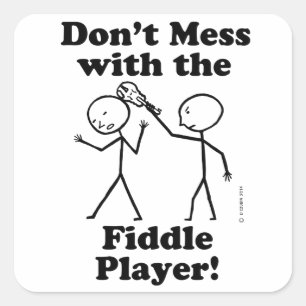 Niet te veel met de Fiddle Player Vierkante Sticker