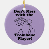 Niet te veel met de trombone-speler keramisch ornament (Achterkant)