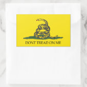 Niet tegen me lopen! rechthoekige sticker (Tas)