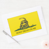 Niet tegen me lopen! rechthoekige sticker (Envelop)