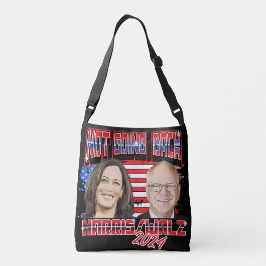Niet terug Harris Walz 2024 Canvas tas (Achterkant)