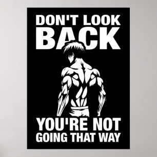 Niet Terugkijken - Anime Bodybuilding Gym Workout Poster