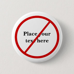 Niet toegestaan ronde button 5,7 cm