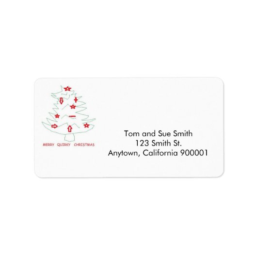 Niet-traditioneel adreslabel voor kerstbomen etiket (Voorkant)