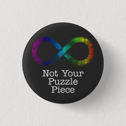 Niet uw puzzelstuk - autisme bewustzijn/acceptatie ronde button 3,2 cm (Voorkant)
