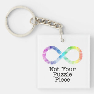 Niet uw puzzelstuk - autisme bewustzijn/acceptatie sleutelhanger