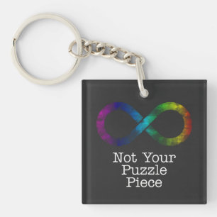 Niet uw puzzelstuk - autisme bewustzijn/acceptatie sleutelhanger