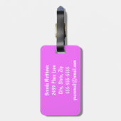 Niet van de jouwe! Funny Custom Bagagelabel - Roze (Achterkant verticaal)