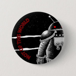 Niet van deze wereld ronde button 5,7 cm