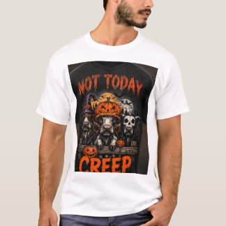 Niet Vandaag Creep Grappige Halloween Koeien T-Shi T-shirt