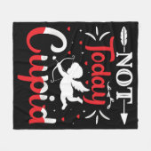 Niet vandaag Cupid Funny Valentijnsdag Fleece Deken (Voorkant (Horizontaal))