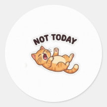 Niet Vandaag! Grappige Chagrijnige Kat Sticker