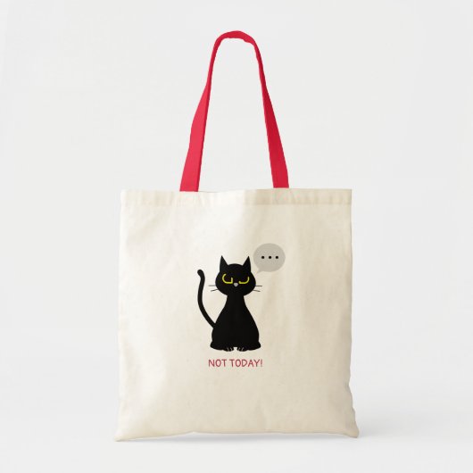 NIET VANDAAG! - Grappige zwarte kat Grumpy Canvas Tote Bag (Voorkant)