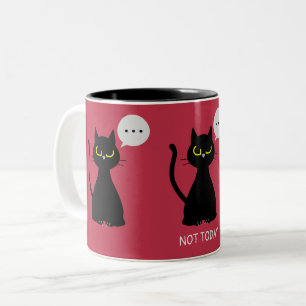 NIET VANDAAG! Grappige zwarte kat Grumpy Two Tone Tweekleurige Koffiemok