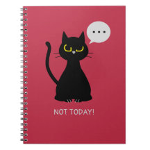 NIET VANDAAG! Grumpy Black Cat Notitieboek