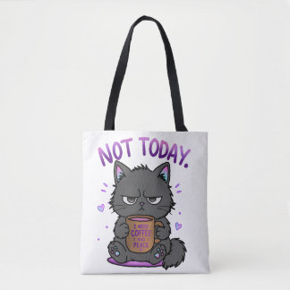 Niet Vandaag Grumpy Cat Coffeeliefhebber Schattig Draagtas