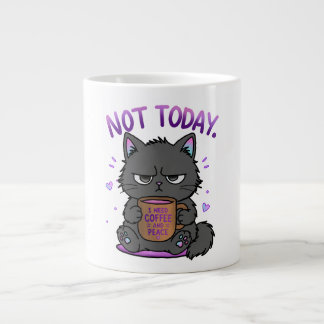 Niet Vandaag Grumpy Cat Coffeeliefhebber Schattig Extra Grote Beker