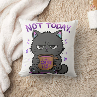 Niet Vandaag Grumpy Cat Coffeeliefhebber Schattig Kussen