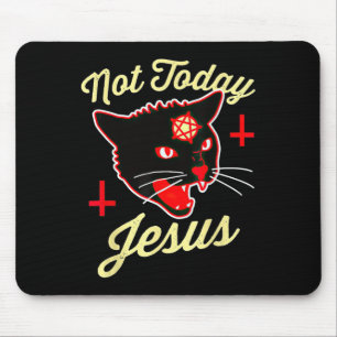 Niet vandaag Jezus Hail Satan Cat Death Cross  Muismat