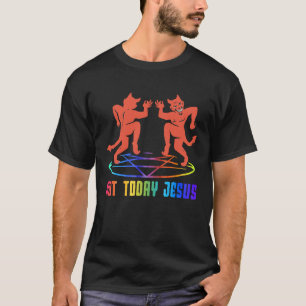 Niet vandaag Jezus ironische Gothic danst Satanic T-shirt