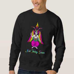 Niet vandaag Jezus Satanic Baphomet Goat Face Horn Trui