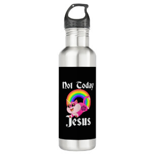 Niet vandaag Jezus Satanic Cat Rainbow Gothic Anti Waterfles