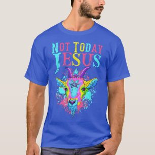 Niet vandaag Jezus transgender LGBT Satan Goat Pri T-shirt