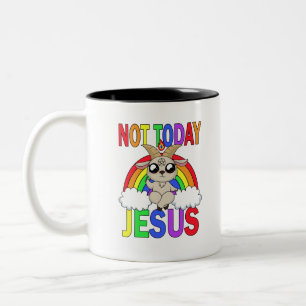 Niet vandaag Jezus Tweekleurige Koffiemok