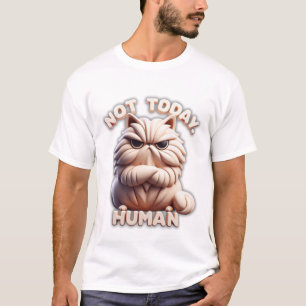 Niet vandaag menselijk grappig chagrijnig kat T-sh T-shirt