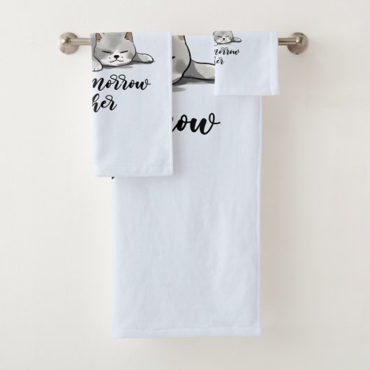 Niet vandaag, niet morgen - Sleepy Cat Bad Handdoek (Insitu)