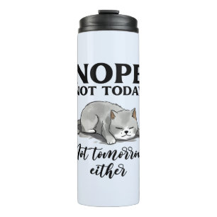 Niet vandaag, niet morgen - Sleepy Cat Thermosbeker