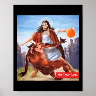 Niet vandaag Satan Jesus Crossover door sketchbull Poster