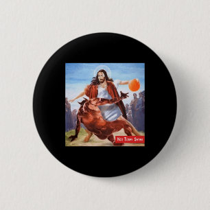 Niet Vandaag Satan Jezus Crossover Bysketbyll Leuk Ronde Button 5,7 Cm