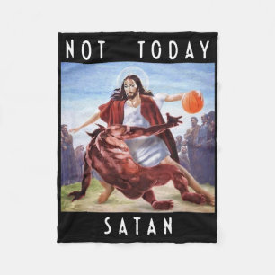 Niet vandaag Satan Jezus vs Satan in Bysketbyll Fleece Deken