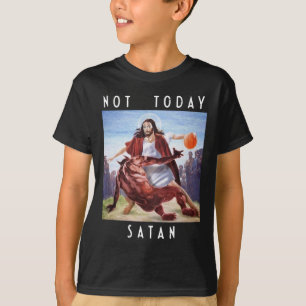 Niet vandaag Satan Jezus vs Satan in Bysketbyll T-shirt