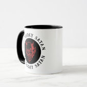 Niet vandaag Satan lachende duivel grappige koffie Mok (Voorkant links)