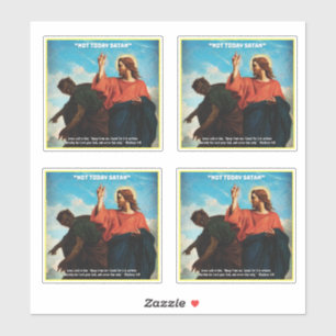 Niet vandaag Satan Mattheüs 4:10 Sticker