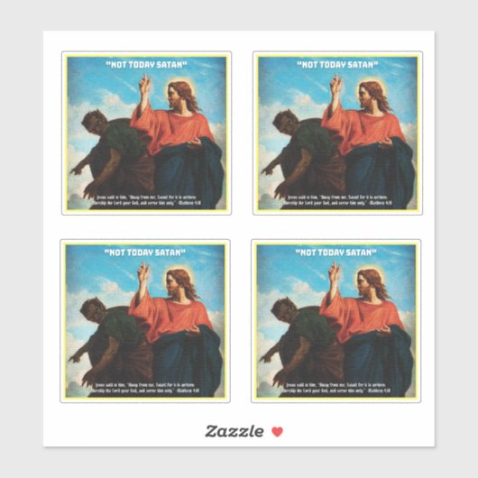 Niet vandaag Satan Mattheüs 4:10 Sticker (Vel)