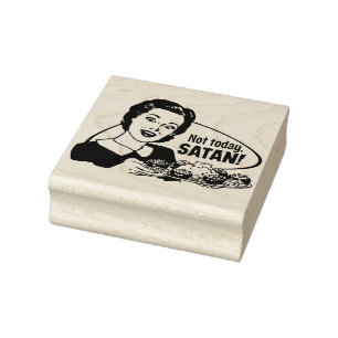 Niet vandaag Satan Rubber Stamp Rubberstempel